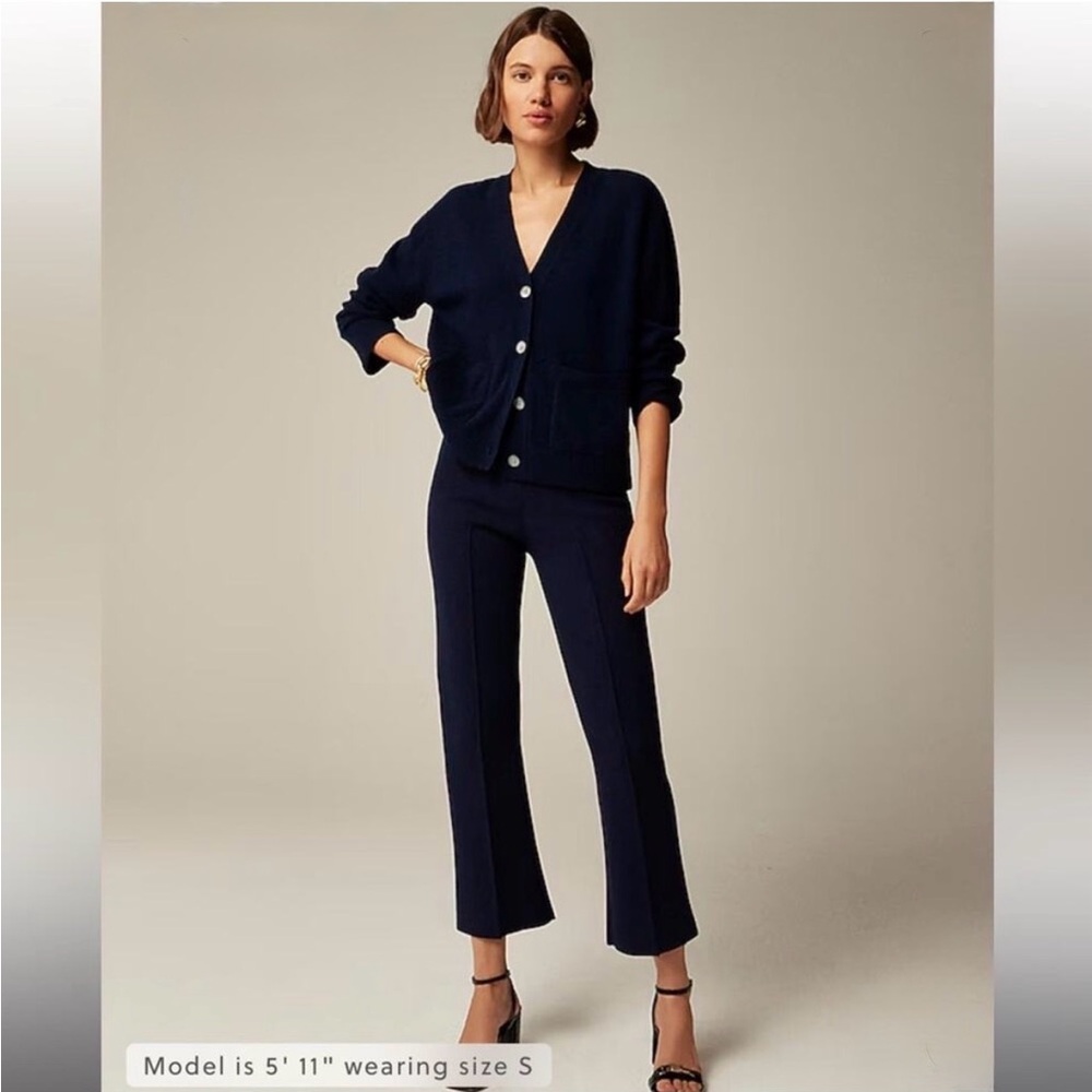 J. Crew Tall Delaney Kick Flare Navy Sweater Pants - Sz XS